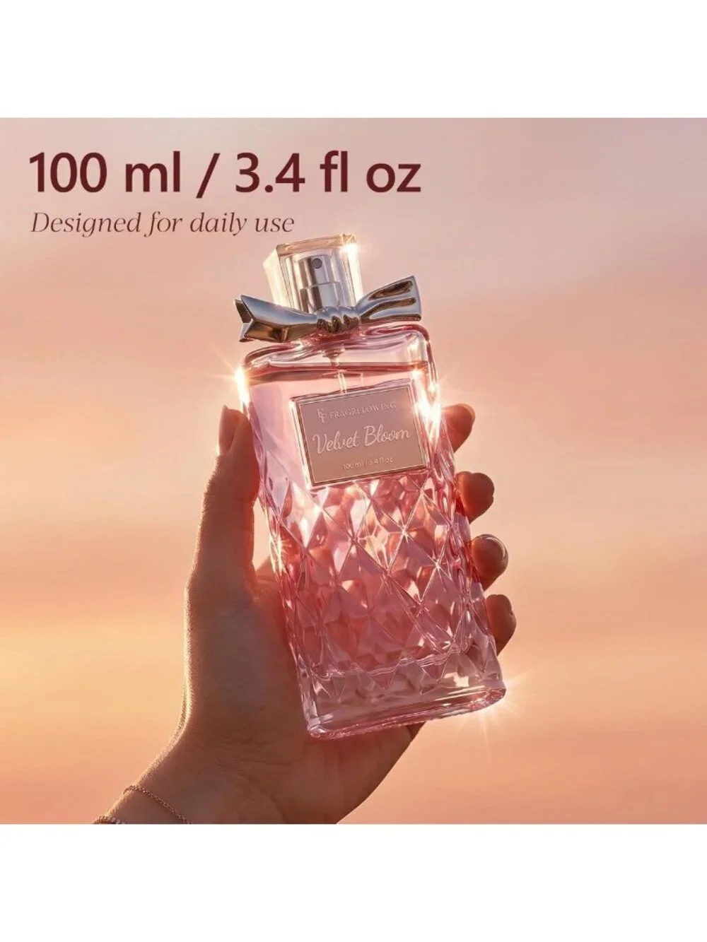 Alcohol-Free Floral Perfume for Women, Long-Lasting Scent, 3.4 fl oz